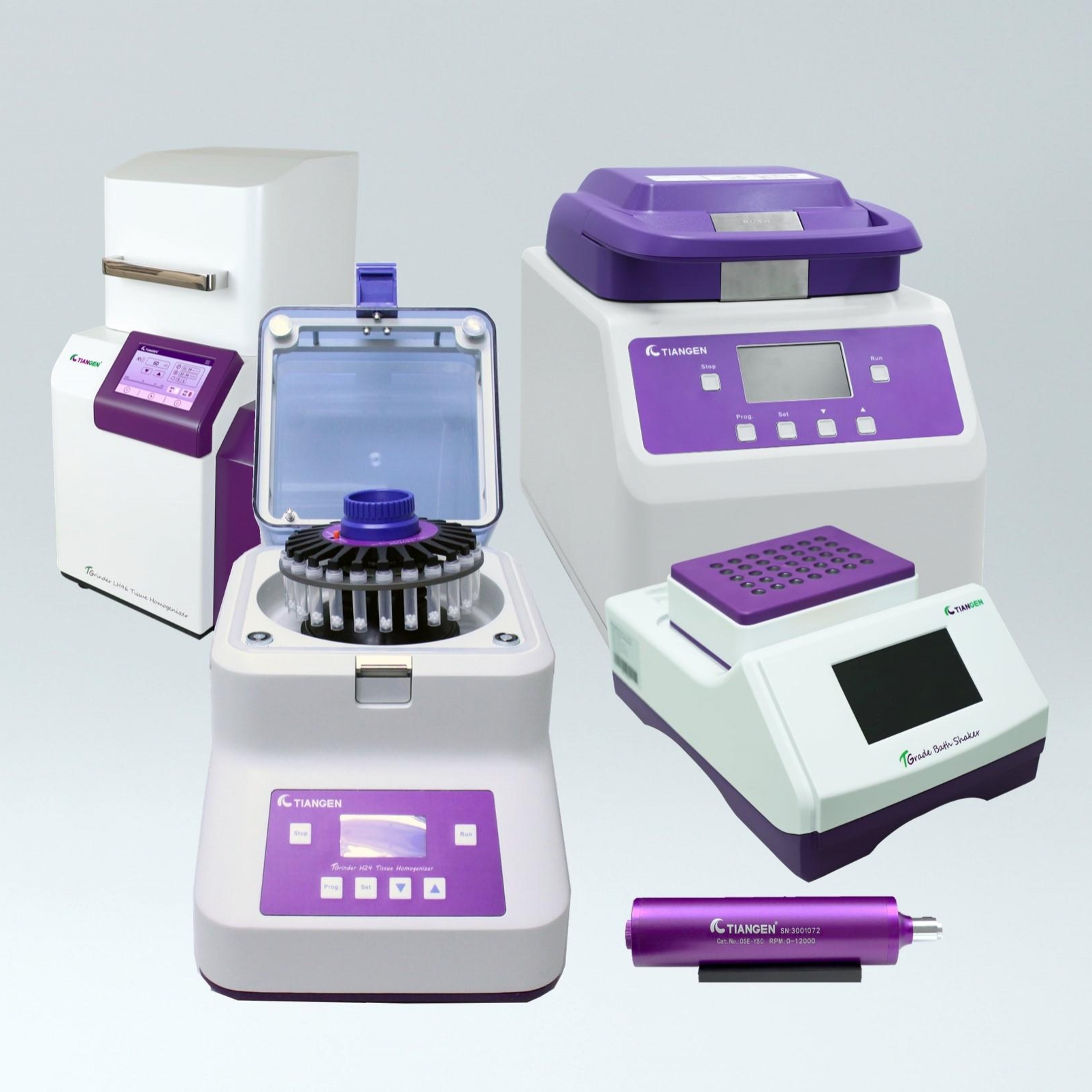 Sample preparation instruments including tissue homogenizer and automated homogenization system